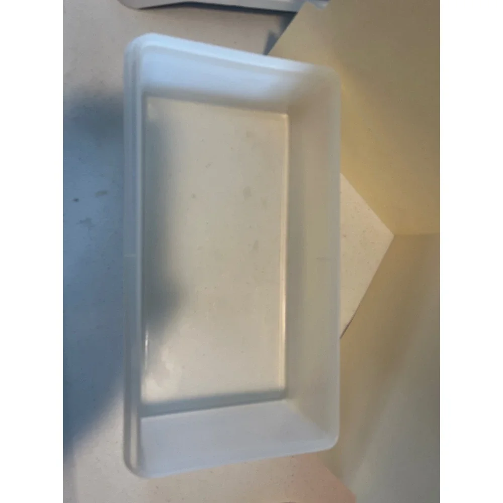 Vintage Tupperware 677 Rectangular Storage Container with Lid Frosted Clear